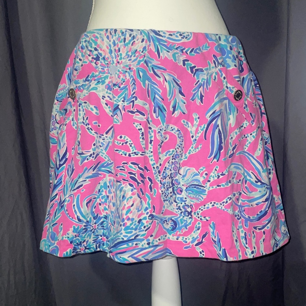 Lilly Pulitzer Pink and Blue Floral Skirt